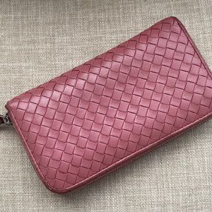 Bottega Veneta Wallet Intrecciato Lambskin Zippy Zip Around Clutch Purse Italy